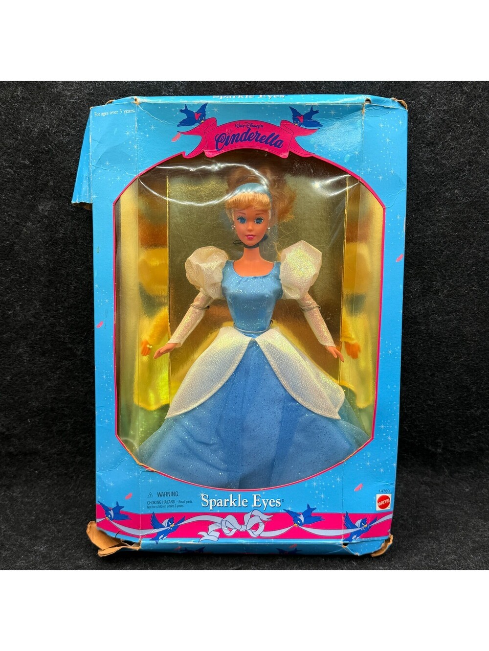 VINTAGE MATTEL 1995 "SPARKLE EYES" CINDERELLA DISNEY PRINCESS DOLL #14789 - NIB